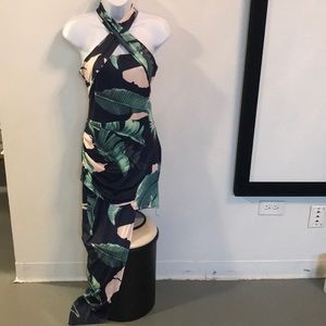 Asymmetrical flower dress